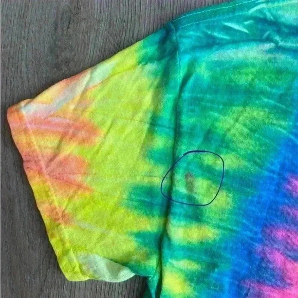 Daytona Beach Florida Tie Dye T Shirt Top Blue Pink Yellow Green Small Tee - Picture 9 of 9
